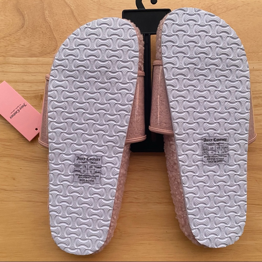 Juicy Couture Pink Sherpa Sandal Shoes Juicy Couture Slides - Picture 2 of 4